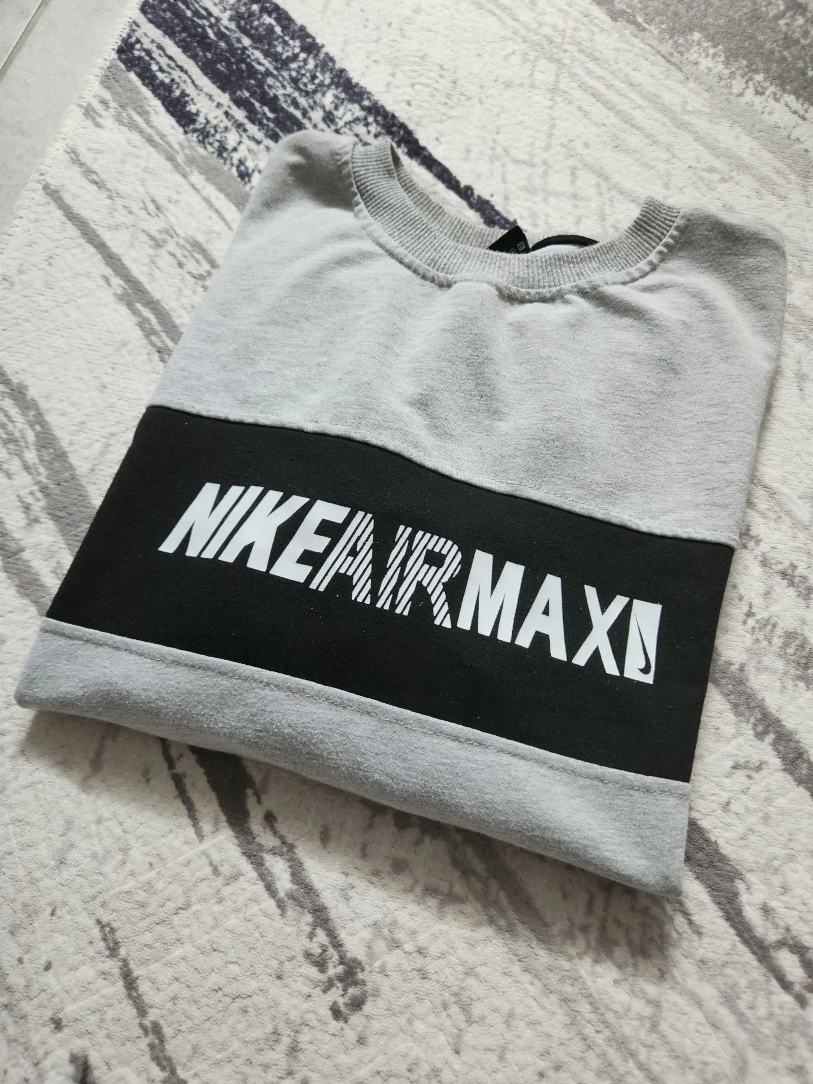 Suéter Nike Air Max Cinza e Preto - Suéter de Gola Redonda Roupas Esportivas / Streetwear – photo 4